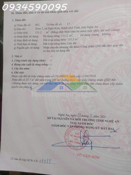 Chính chủ cần bán lô đất x7 nghi kim thành phố vinh, nghệ an
