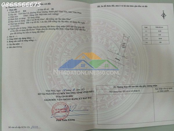 Bán 100m trục chính hán lữ giá 3.x tỷ. lh 0865566675