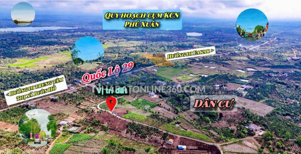 Đất tx buôn hồ giá rẻ ngang tận 10m nở hậu sẵn thổ cư đường bê tông tới đất đủ tiện ích cách quốc lộ 29 chỉ 100m mà  299tr/lô