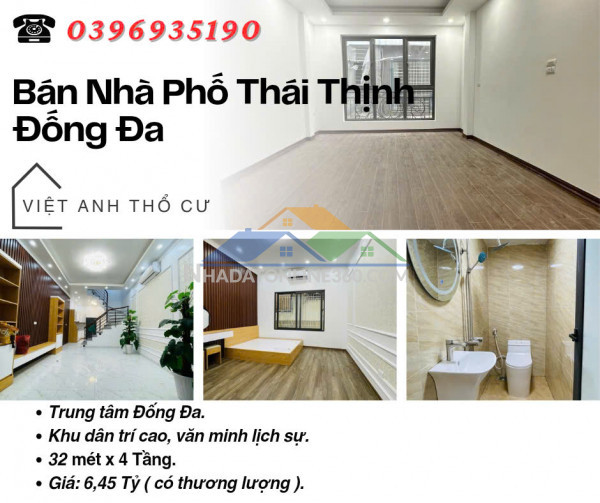 Bán nhà phố thái thịnh_lô góc ba thoáng_khu dân trí cao_32mx4t_giá: 6.45 tỷ_lh: 0396935190.
