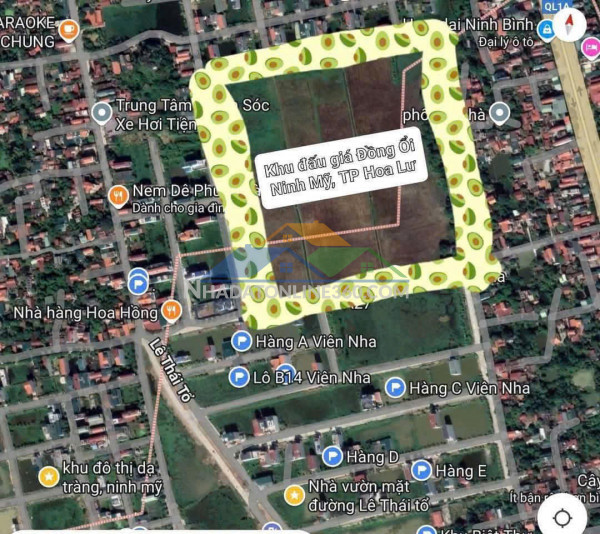 Chính chủ cần bán nhanh lô đất 2 mặt tiền tại phường ninh mỹ- tp hoa lư - tỉnh ninh bình ( khu đấu giá đẳng cấp nhất từ tước đến nay).