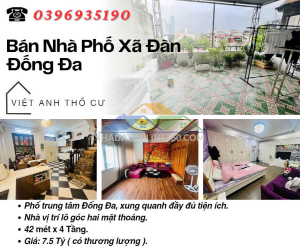 Bán nhà phố xã đàn_vị trí lô góc_trước nhà sân thoáng _42mx4t_giá: 7.5 tỷ_lh: 0396935190.
