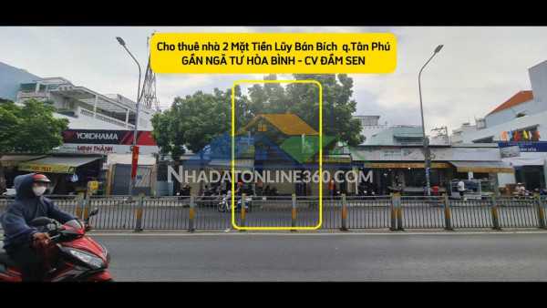 Cho thuê nhà  mặt tiền bình long 285m2 - ngang 9m - gần ngã tư bốn xã