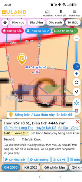 Ngang 10x48 có 80m thổ cư giá chỉ 1,2ty khu dân cư đá bạc châu đức