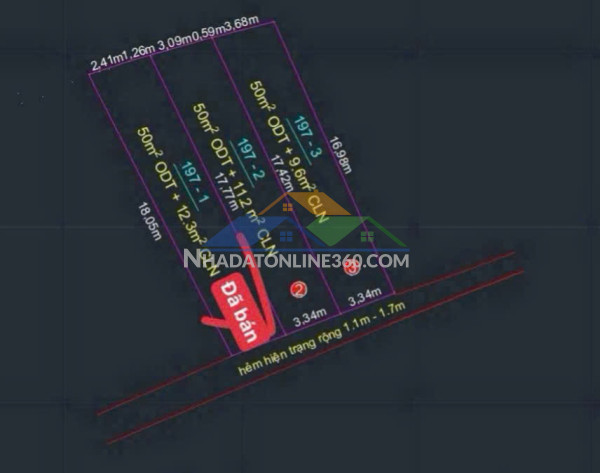Bán 3 lô đất hẻm lê hồng phong, phước hải, nha trang.