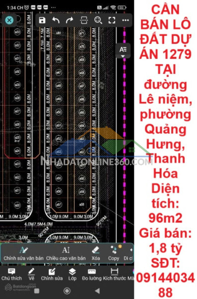 Hot hot - cần bán lô đất dự án 1279 tại đường lê niệm, phường quảng hưng, thanh hóa