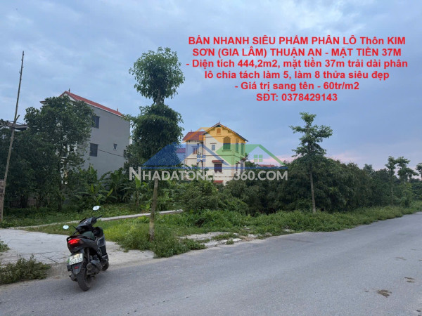 Bán nhanh siêu phẩm phân lô thôn kim sơn (gia lâm) thuận an - mặt tiền 37m