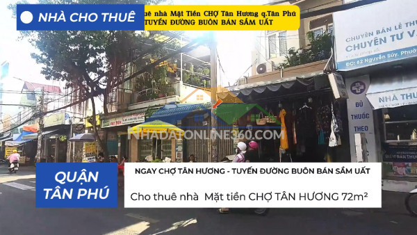 Cho thuê nhà 2 mặt tiền tân hương 75m² - 15triệu- khu dịch vụ sầm uất