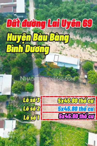 Đất 225m2 có 780tr lai uyên 69 bàu bàng bình dương