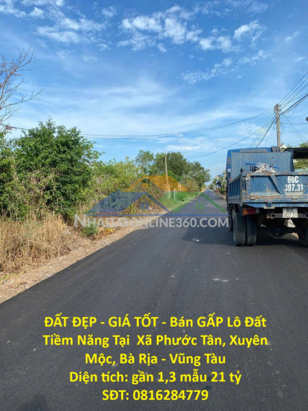 Đất đẹp - giá tốt - bán gấp lô đất tiềm năng tại  xã phước tân, xuyên mộc, bà rịa - vũng tàu