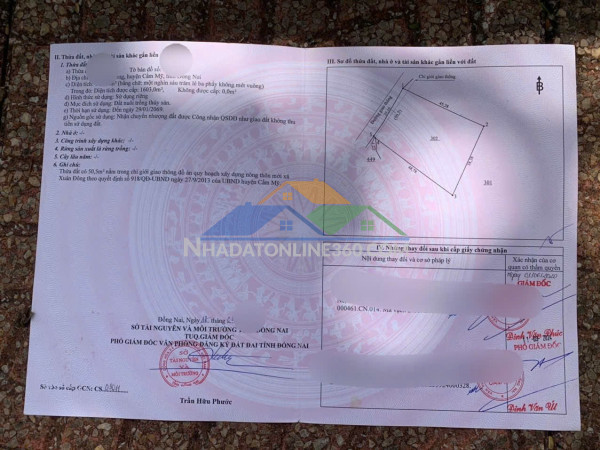 Cần bán đất xã Xuân Đông , huyện Cẩm Mỹ , Đồng Nai 10200m2 giá 10,8 tỷ