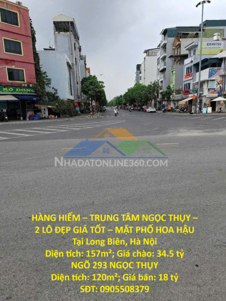 Hàng hiếm – trung tâm ngọc thụy – 2 lô đẹp giá tốt – mặt phố hoa hậu tại long biên, hà nội