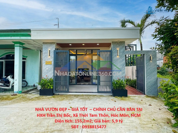 Nhà vườn đẹp – giá tốt  – chính chủ cần bán tại hxh trần thị bốc, xã thới tam thôn, hóc môn, hcm