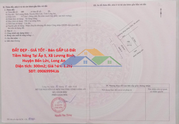 Đất đẹp - giá tốt - bán gấp lô đất tiềm năng tại ấp 5, xã lương bình, huyện bến lức, long an