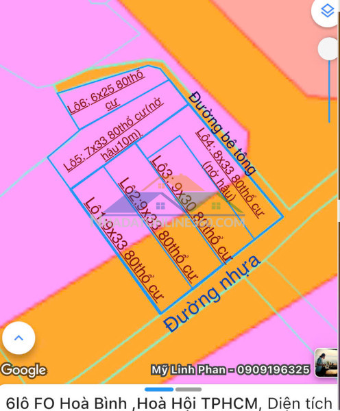 6lô fo ...... vị trí đất nằm trục đường nhựa cách tĩnh lộ 328 100m