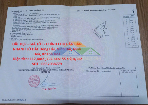 Đất đẹp - giá tốt - chính chủ cần bán nhanh lô đất đông hải, ninh hải, ninh hoà, khánh hoà