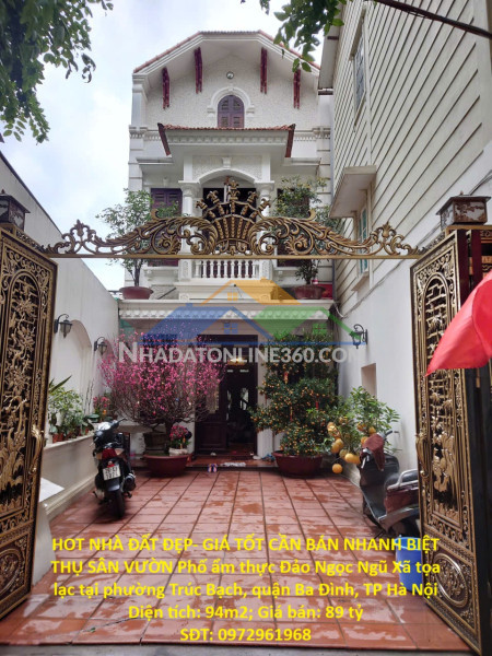 Hot nhà đất đẹp- giá tốt cần bán nhanh biệt thụ sân vườn khu phố ẩm thực đảo ngọc ngũ xá p.trúc bạch