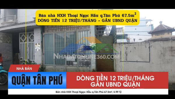 Bán nhà hxh lý tuệ q.tân phú 64m², 6.99 tỷ - cạnh aeon