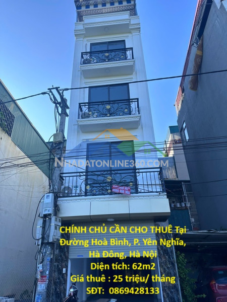 Nhà đẹp – giá tốt  – chính chủ cần cho thuê tại đường hoà bình, p. yên nghĩa, hà đông, hà nội