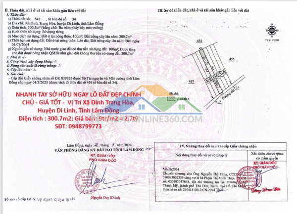 Nhanh tay sở hữu ngay lô đất đẹp chính chủ - giá tốt -  vị trí huyện di linh, tỉnh lâm đồng