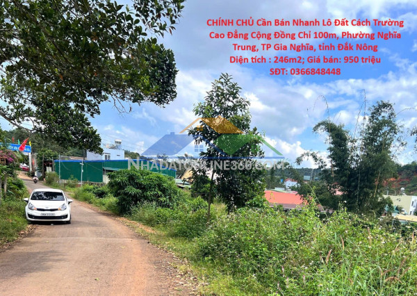 Giá tốt - chính chủ cần bán nhanh lô đất cách trường cao đẳng cộng đồng chỉ 100m