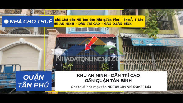 Cho thuê nhà 2 mặt tiền tân hương 90m², 4lầu+st - cạnh ngã tư, chợ