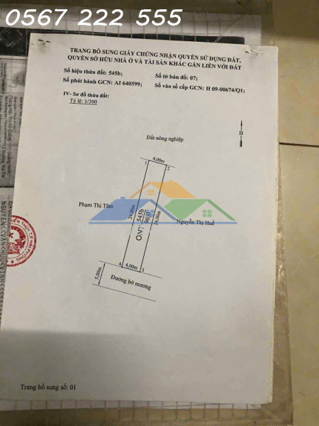 Lô đất 96m² mặt đường mương tân phong – giá chỉ 1,6x tỷ  zalo 0567 222 555