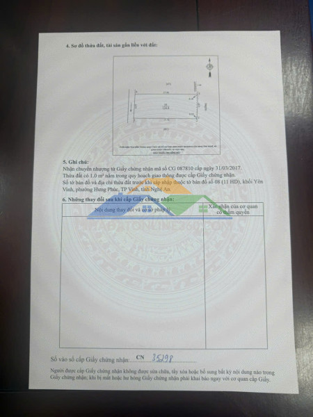 Bán lô 127m2 khối 10 nghi phú, ngõ đường trương văn lĩnh, tp vinh