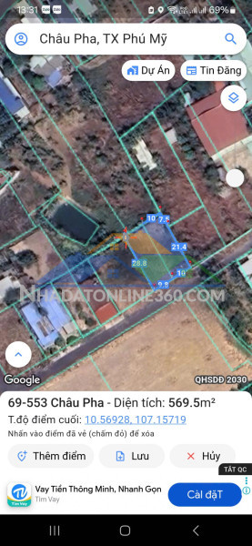 Chỉ 650tr có ngay lô đất ngang 7x27 có 80 thổ cư đường nhựa . tại suối rao- châu đức