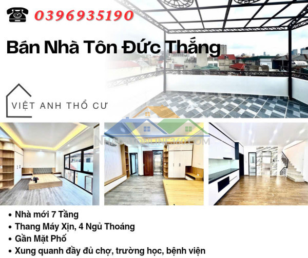 Bán nhà phố tôn đức thắng, 7 tầng thang máy, ngõ nông gần mặt phố, giá: 14.5 tỷ, lh: 0396935190.