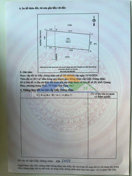 Bán đất mặt đường tân phúc, phường hưng phúc, tp vinh