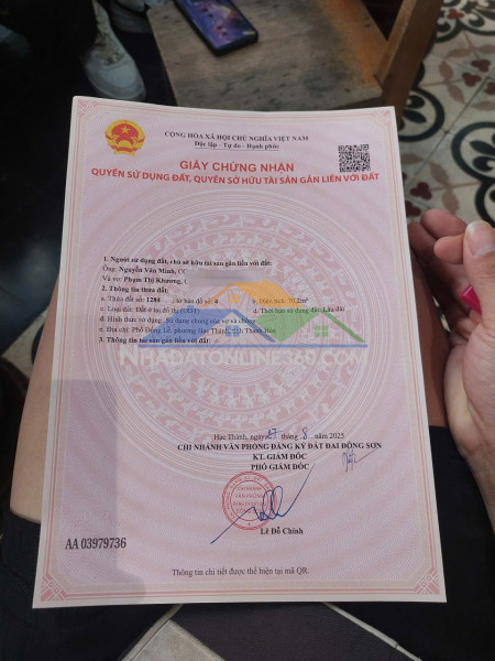 Chính chủ cần bán lô đất đầu ve 2 mặt tiền tại phố đồng lễ, phường hạc thành, thanh hóa