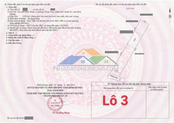 Đất chính chủ - cần bán tại kp bình thuận 2, phường thuận giao, thuận an, bình dương