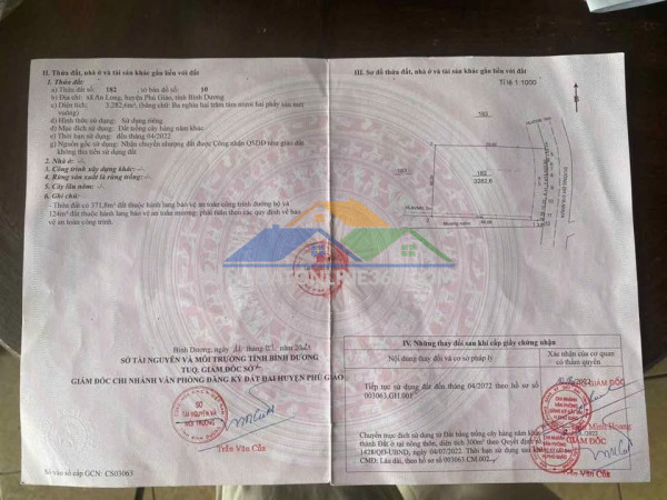 Bán đất chính chủ - mặt tiền xã an long, phú giáo, bình dương