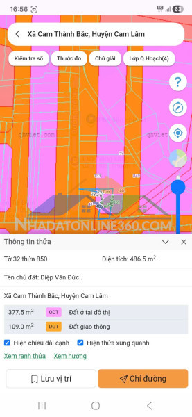 Bán đất chính chủ -  giá đầu tư - xã cam thành bắc, cam lâm, khánh hòa