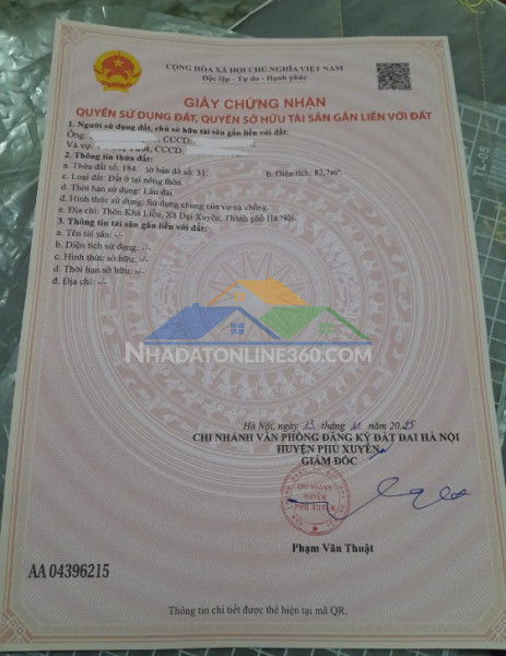 Chính chủ bán lô đất đẹp - giá tốt - vị trí đẹp tại xã phúc tiến, huyện phú xuyên, hà nội