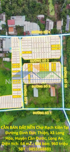 Cần bán đất nền chợ rạch kiền tại đường đinh đức thiện, xã long hòa, huyện cần đước, long an.