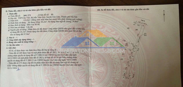 Bán đất cửu việt – trâu quỳ, 44.2 m2 giá chỉ 6.1 tỷ, lh 0985865658