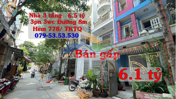 Bán gấp nhà 3 tầng hẽm 778 tân kỳ tân quý, tphcm. đường ô tô giá giảm từ 6.5 tỷ còn 6.1 tỷ bán gấp o79-53.53.53o