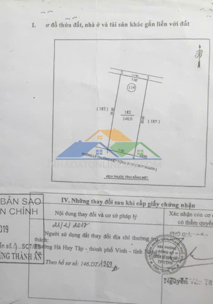 Bán đất đẹp 140m2 mặt đường lý thường kiệt, p lê lợi - tp vinh