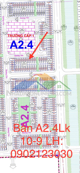 Bán liền kề khu đô thị thanh hà, phú lương, hà đông  a2.4 lk 10-9 nhìn trường học dt 100m2 mt 5m hướng bắc, đường 14 m cuối năm nhận nhà xây thô, hoàn thiện