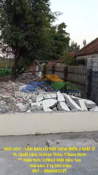 Hot hot - cần bán lô đất view biển 2 mặt ở tt. quất lâm, h.giao thủy, t.nam định