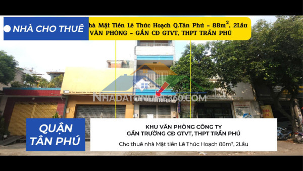 Cho thuê nhà mặt tiền tân sơn nhì 72m², 3lầu - 27triệu