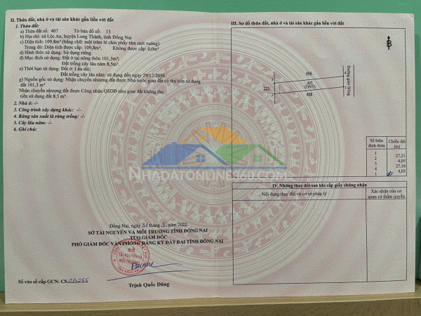 Đất đẹp – giá tốt - cần bán đất sổ đỏ tại xã  lộc an, long thành, đồng nai