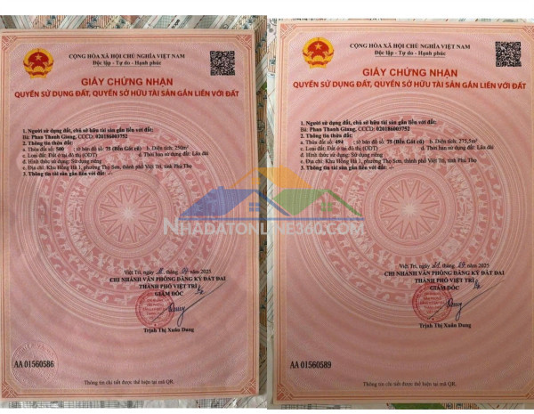 Chính chủ bán 2 lô biệt thự siêu vip - khu hồng hà 1, phường thọ sơn, tp việt trì, phú thọ