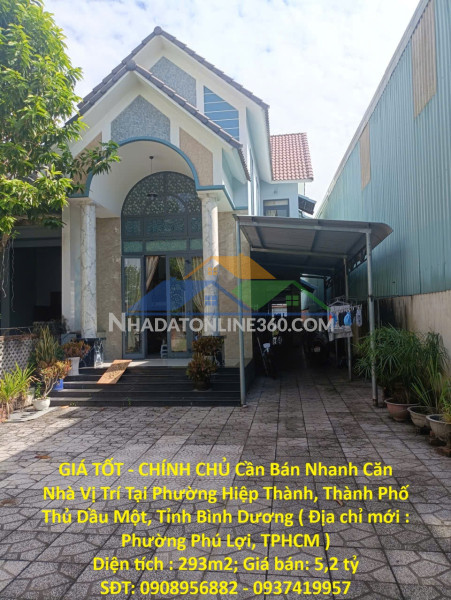 Giá tốt - chính chủ cần bán nhanh căn nhà vị trí tại thành phố thủ dầu một, tỉnh bình dương