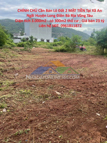 Chính chủ cần bán lô đất 2 mặt tiền tại xã an ngãi huyện long điền bà rịa vũng tàu