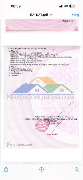 Chủ cần bán lô đất xã bình ba, châu đức - bà rịa vũng tàu