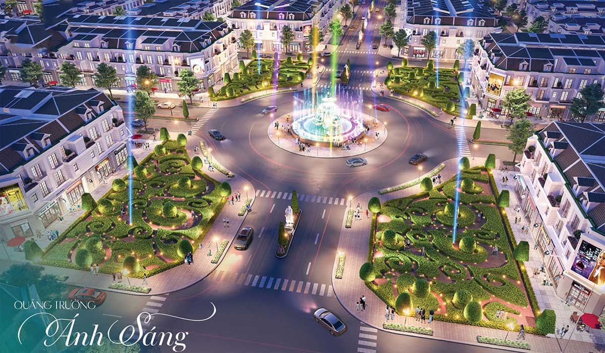 Quảng trường ánh sáng bên trong dự án Gem Sky World